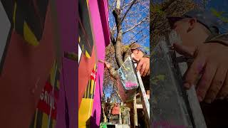 Mural publicitario para Galicia Move en el barrio porteño de Palermo