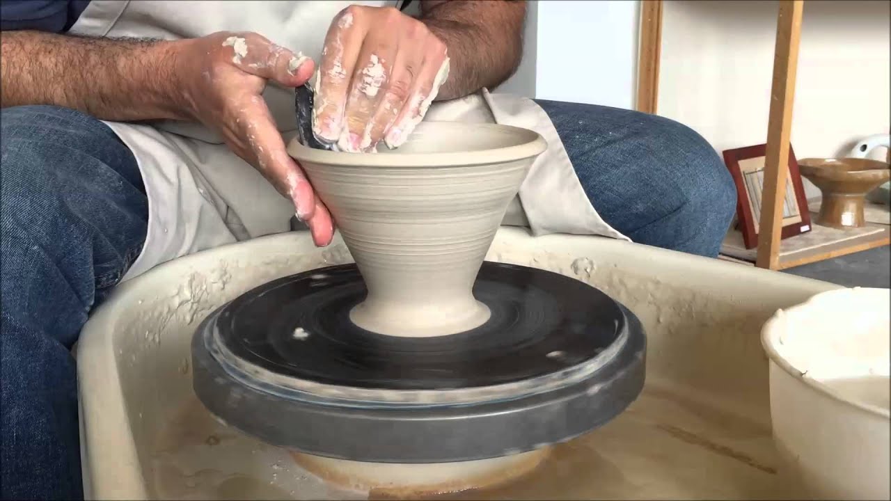 How to throw an oval bowl with pedestal foot to catch the glaze YouTube