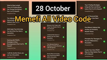 28 October Memefi All Video Code | Memefi New Video Code Today | All Memefi Video Code 28 October