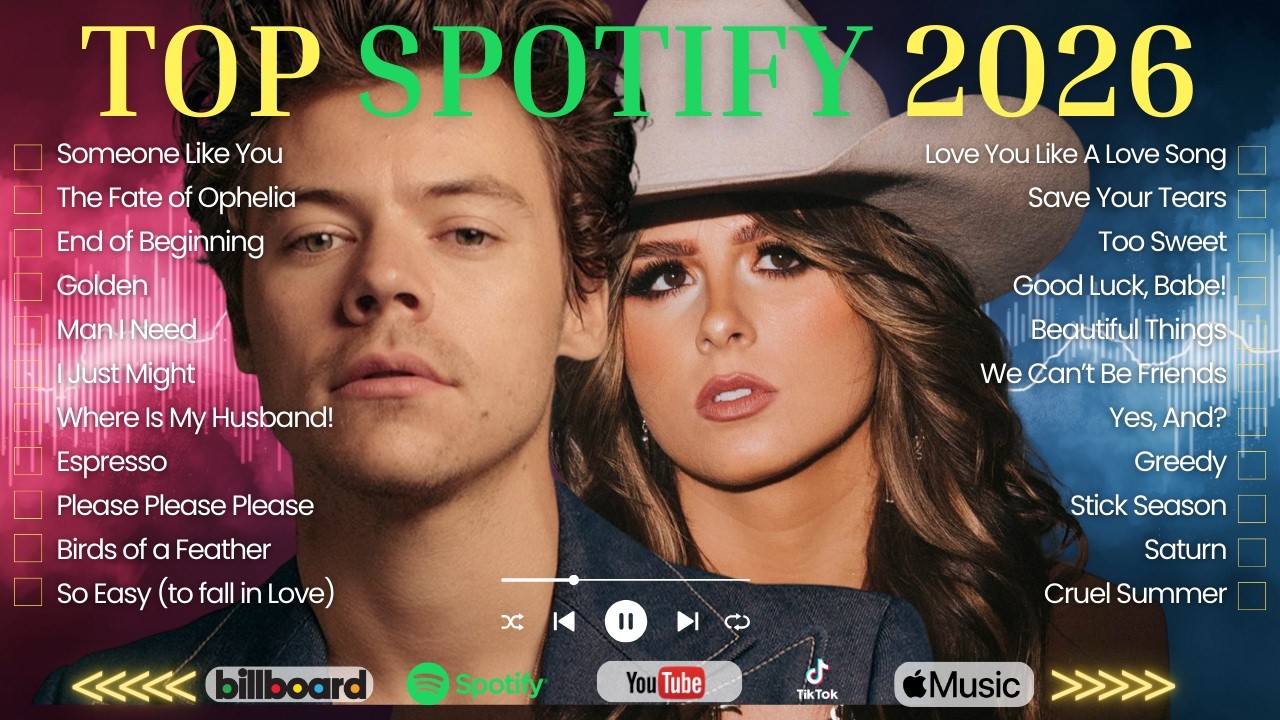 Top Spotify 2026! English Songs 🎵 Harry Styles, Ella Langley, Djo, Taylor Swift, Lady Gaga, Adele