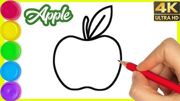 Apple Drawing || How to draw a apple drawing easy step by step || easy apple Drawings for beginners