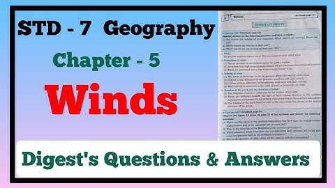 Std -7 Geography. Chapter-5 Winds. Digest