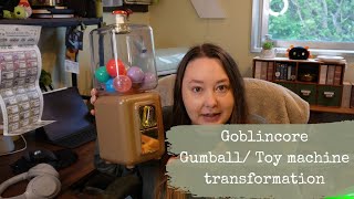 Customizing a toy machine for small business /  Goblincore aesthetic / gumball machine flip