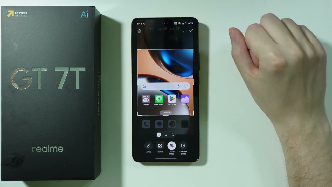 Realme GT 7T: How to Take Gesture Screenshot