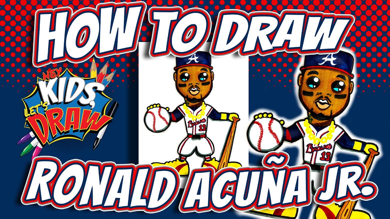 How to Draw Ronald Acuña Jr. for Kids EASY - Atlanta Braves 