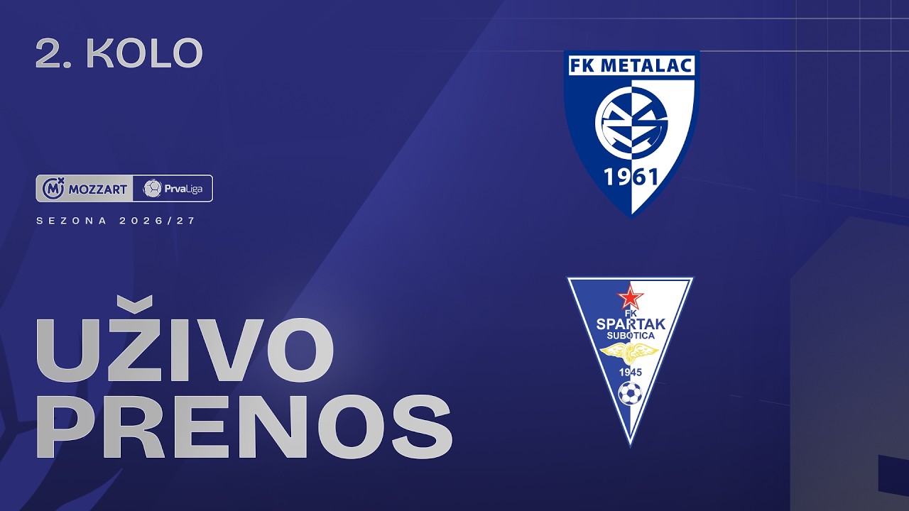 Metalac - Spartak ŽK Mozzart Bet Prva liga Srbije 2026/27 2. Kolo