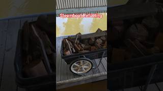 Steamboat Bunkering #boat #steamboat #steamlaunch #steamengine #boiler #firewood #steamy #offgrid