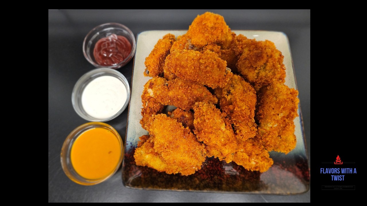 Жареные куриные крылышки в панировке из пармезана