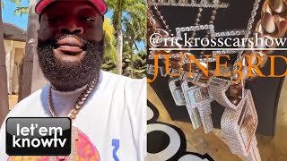 Rick Ross Just Got Several Diamond Keys \& Other Pieces Of Jewelry That He Will Be Giving Away👀