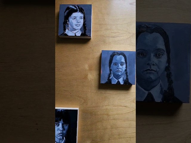 Who was your fav Wednesday? #art #theaddamsfamily #wednesdayaddams #paintingstyles #movieart #art class=