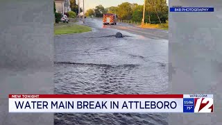 Water main break in Attleboro shuts down road