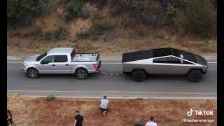 Cybertruck pulls f150 uphill #elonmusk #tsla #cybertruck #tesla