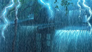 Relax & Fall Asleep In Minutes With Huge Rain On Tin Roof & Powerful Thunder Sounds | White Noise