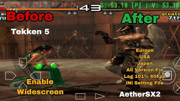 tekken 5 (PS2) game settings aethersx2 emulator android 60fps downlowd ini setting files