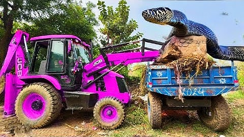 JCB 3dx Backhoe Loading Mud in Mahindra 475 JCB Paipline khudai work video JCB Miti khudai #farming