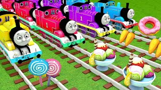 【踏切アニメ】あぶない電車 THOMAS FRIENDS RAINBOW COLORS Railroad Crossing Animation #train