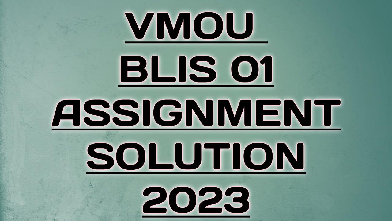 vmou assignment answer 2023