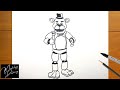 How to draw freddy fazbear from five nights at freddys