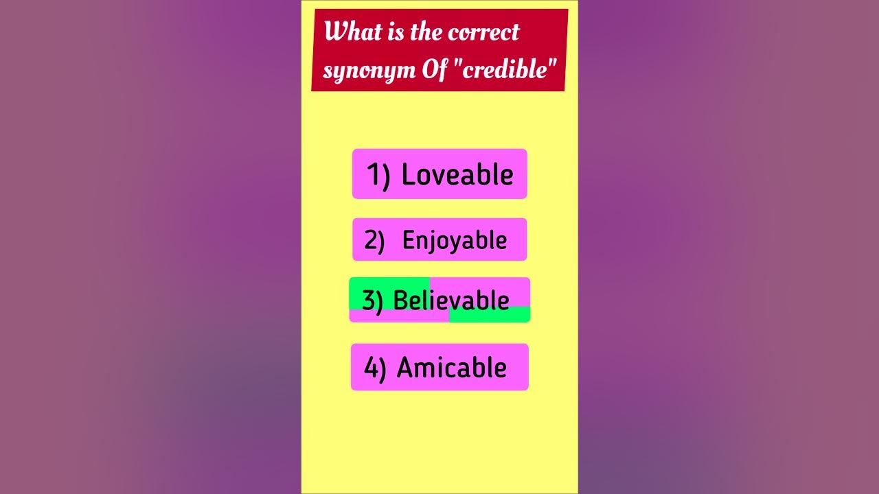 What Is The Correct Synonym Of Credible YouTube synonyms-part-6-51-60-youtube