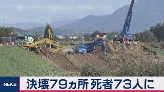 決壊79ヵ所死者73人に