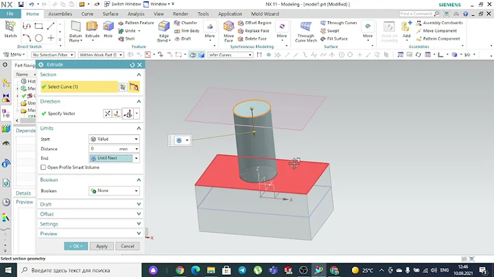 Siemens NX CAD (English) DAY_5: Extrude and  Revolve features #NX #Siemens #Extrude #tutorial