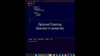 Optional Chaining Operator in javascript | Shorts