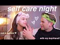 SELF CARE VLOG WITH MY BOYFRIEND ♡ face masks, shopping haul, making pizza, &amp; new hobbies!