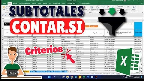 SUBTOTALES y CONTAR.SI cuando se utiliza Autofiltro en Excel