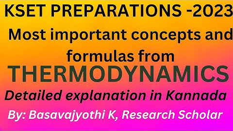 Most important concepts and formulas from Thermodynamics for KSET Physics exam