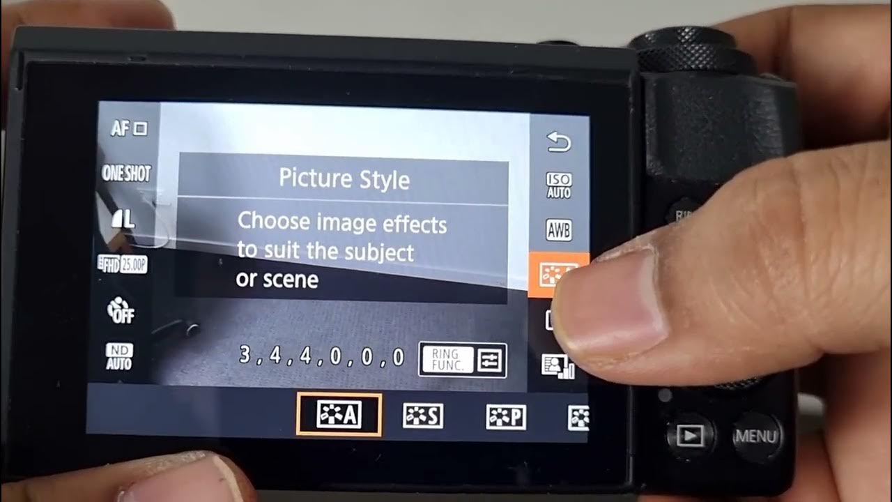 Picture style or picture profile setting in canon G7X Mark II camera YouTube