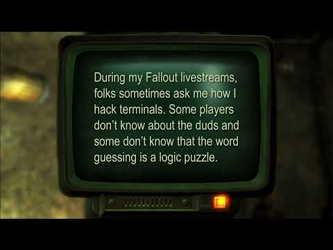 How to hack computers in FALLOUT - hacking minigame explained - Fallout 3 4 76 New Vegas tutorial