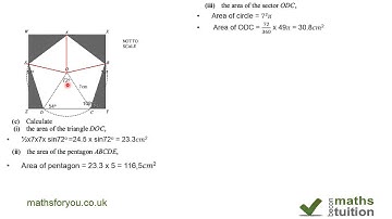 Geometry, Pentagon, Congruent triangles, ratios, areas, sine rule  iGCSE, GCSE, High School