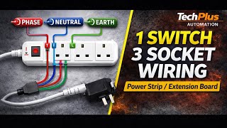 1 Switch 3 Socket Wiring Diagram Power Strip Extension Board