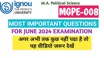 MGPE-008 Important Questions with Answers June 2024 | MGPE 008 Important Questions 2024