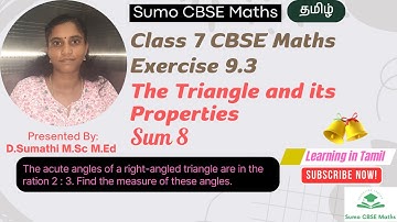 CBSE Class 7 Maths | The Triangle and its Properties | Exercise 9.3 Sum 8 | Sumo CBSE Maths