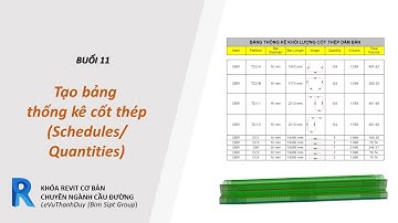 REVIT CẦU ĐƯỜNG BUỔI 11: TẠO BẢNG THỐNG KÊ CỐT THÉP (QUANTITIES TABLE FOR REBAR)