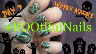 BOOtifulNails~Day 7~Water Marble