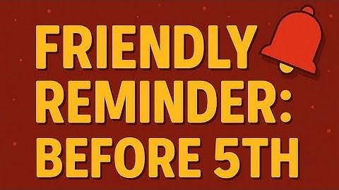 VRIENDELIJKE HERINNERING VOORDAT HET 5E SEMINAR EINDIGT