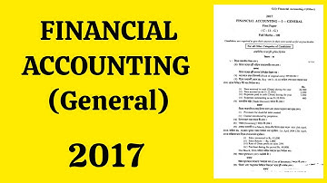 Financial Accounting (General) 2017 Calcutta University Question Paper