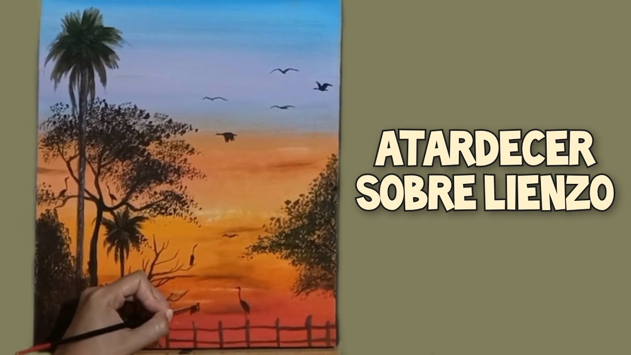Cómo pintar un Atardecer llanero - YouTube