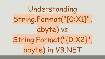 Understanding String.Format("{0:X1}", abyte) vs String.Format("{0:X2}", abyte) in VB.NET