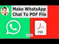 How to Save or Export WhatsApp Chat as PDF | Make WhatsApp Chat as PDF (Hindi)