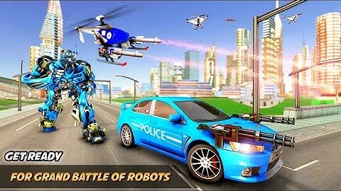 Flying Drone Robot Wars in Grand City - Android Gameplay FullHD