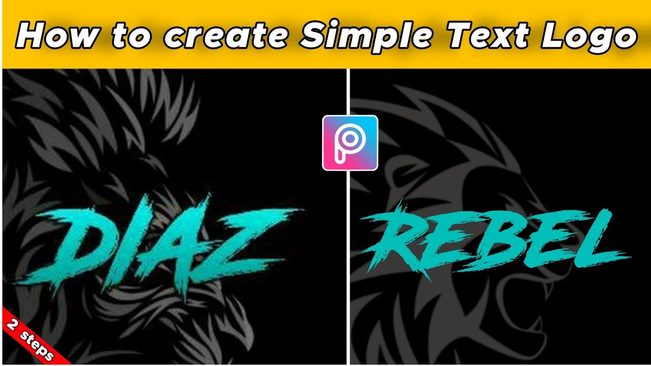 How to create simple text logo Like @DIAZGaming1 in picsart Mobile || Pubg gaming  logo tutorial - YouTube