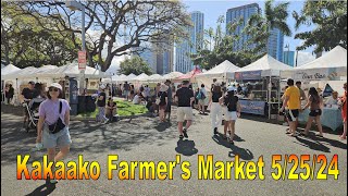 [4K] Kakaako Farmer's Market on 5/25/24 in Honolulu, Oahu, Hawaii
