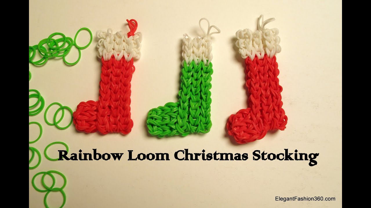 Rainbow Loom Christmas Stocking 3D Charms - How to Loom Bands Tutorial  Holiday/Ornaments - video Dailymotion