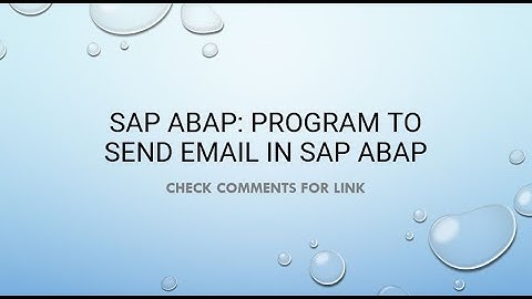 SAP ABAP: Program to send email in sap ABAP