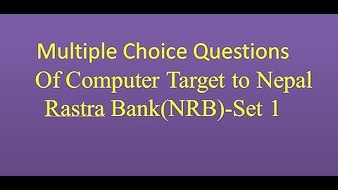 Multiple choice questions of Computer(Set 1)