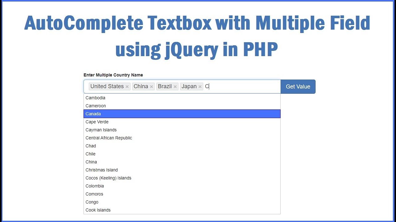 Ajax Autocomplete Textbox with Multiple Selection in PHP