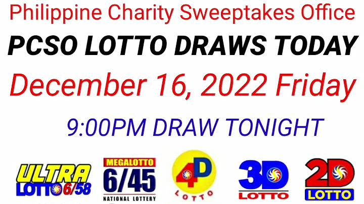 Update for PCSO LOTTO DRAWS TODAY December 16, 2022 FRIDAY